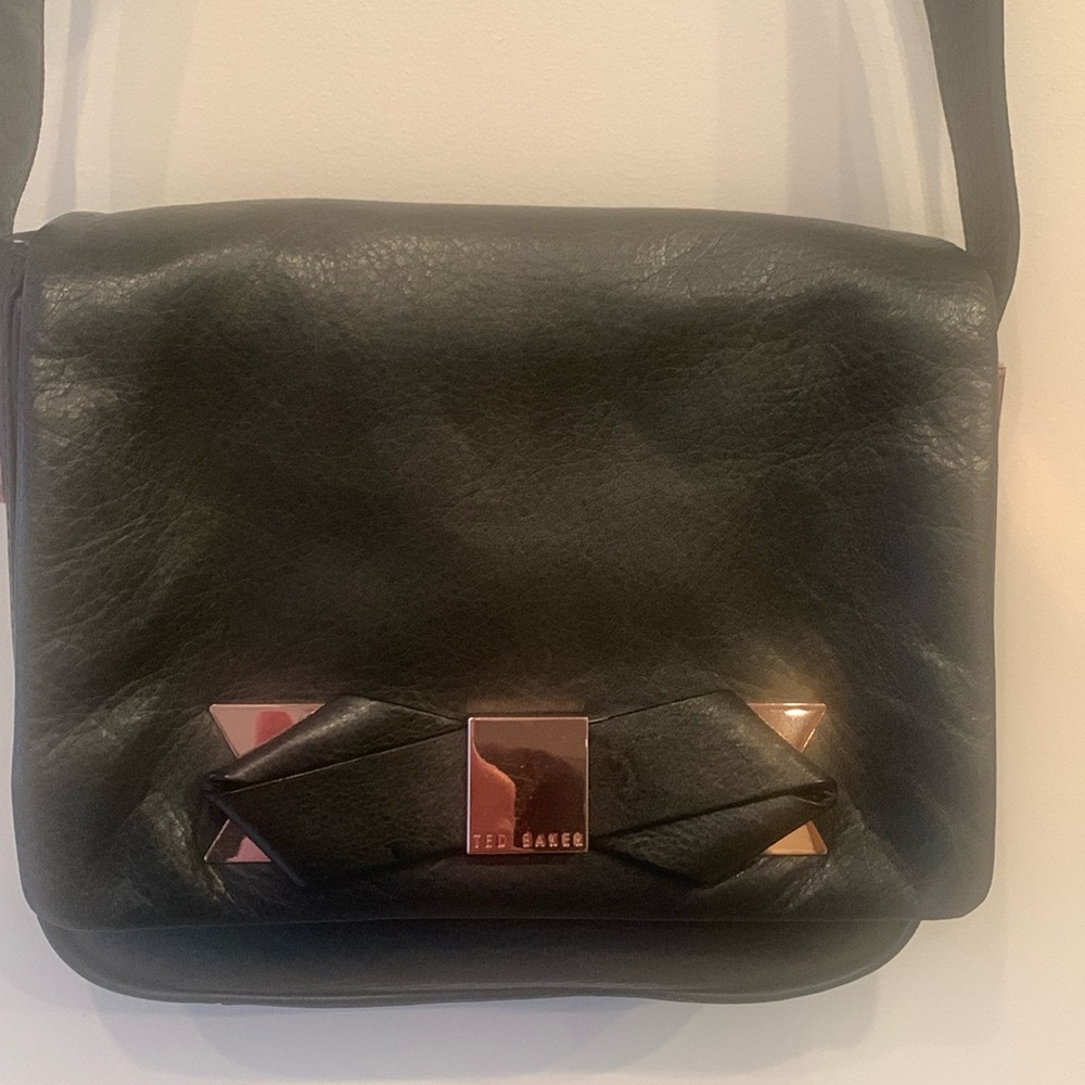 Ted Baker black genuine leather crossbody bag